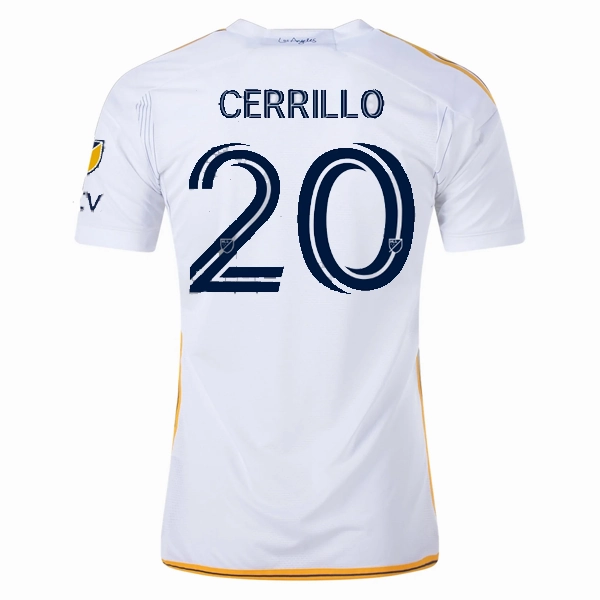 Lightweight Thermal Regulation adidas LA Galaxy Edwin Cerrillo Home Jersey w/ MLS   Apple TV Patches 24/25 (White/Yellow/Navy)