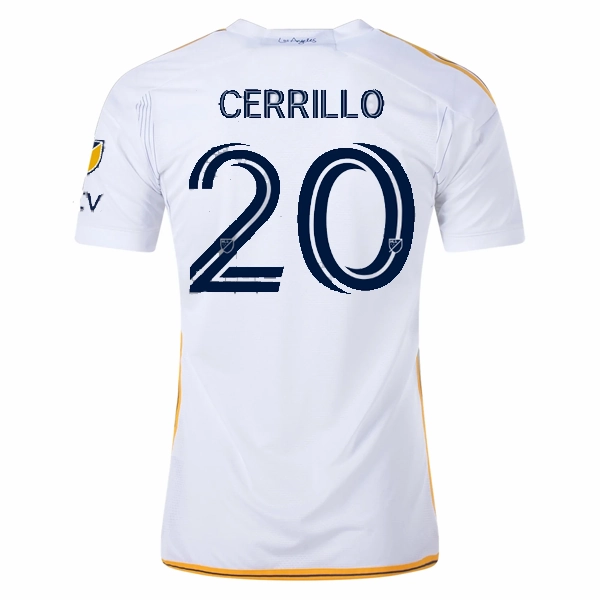 Anti Snag Surface adidas LA Galaxy Edwin Cerrillo Home Jersey w/ MLS   Apple TV Patches 24/25 (White/Yellow/Navy)