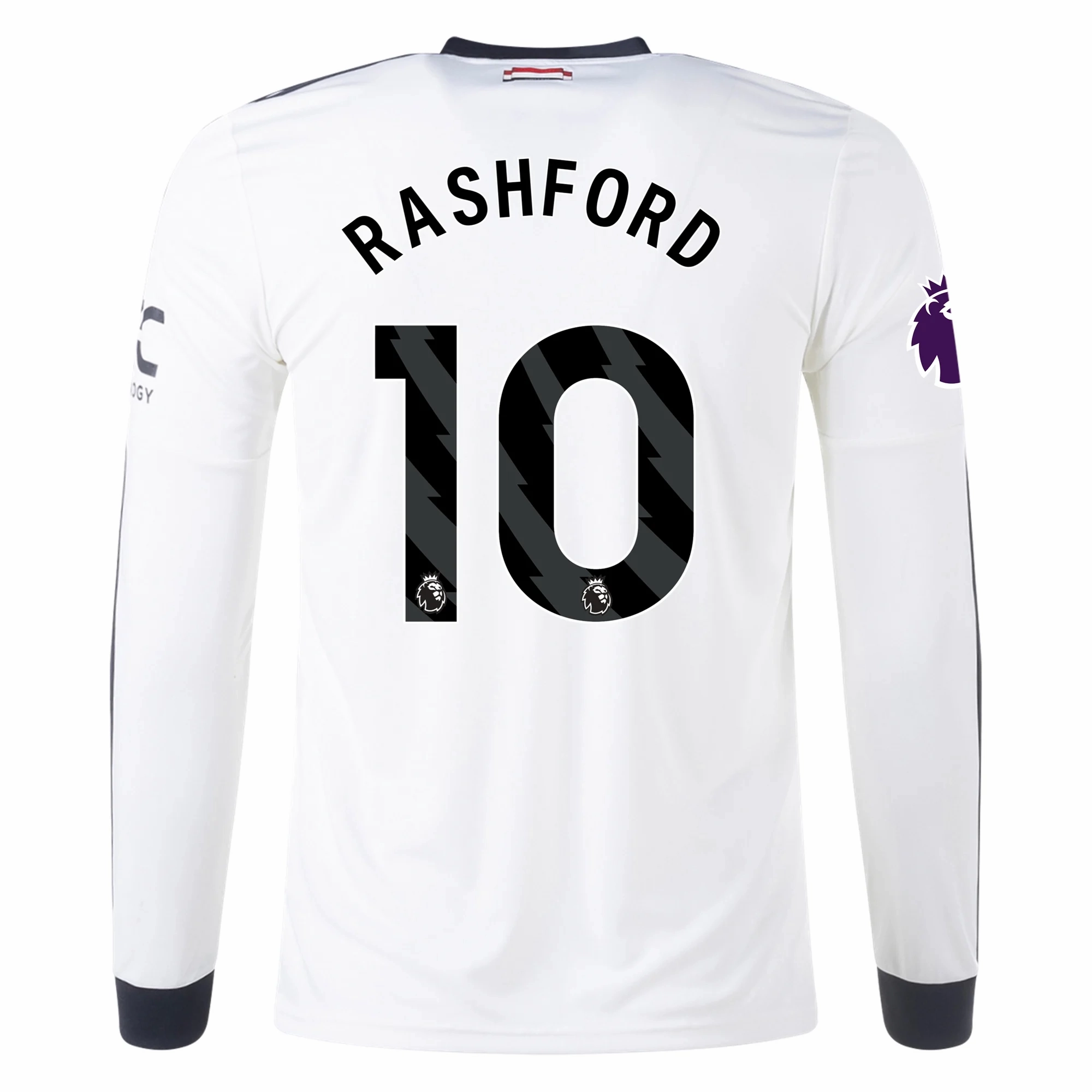 adidas Manchester United Marcus Rashford Third Long Sleeve Jersey w/ EPL Patch 24/25 (Off White) Everyday Wear Non Irritating Tags