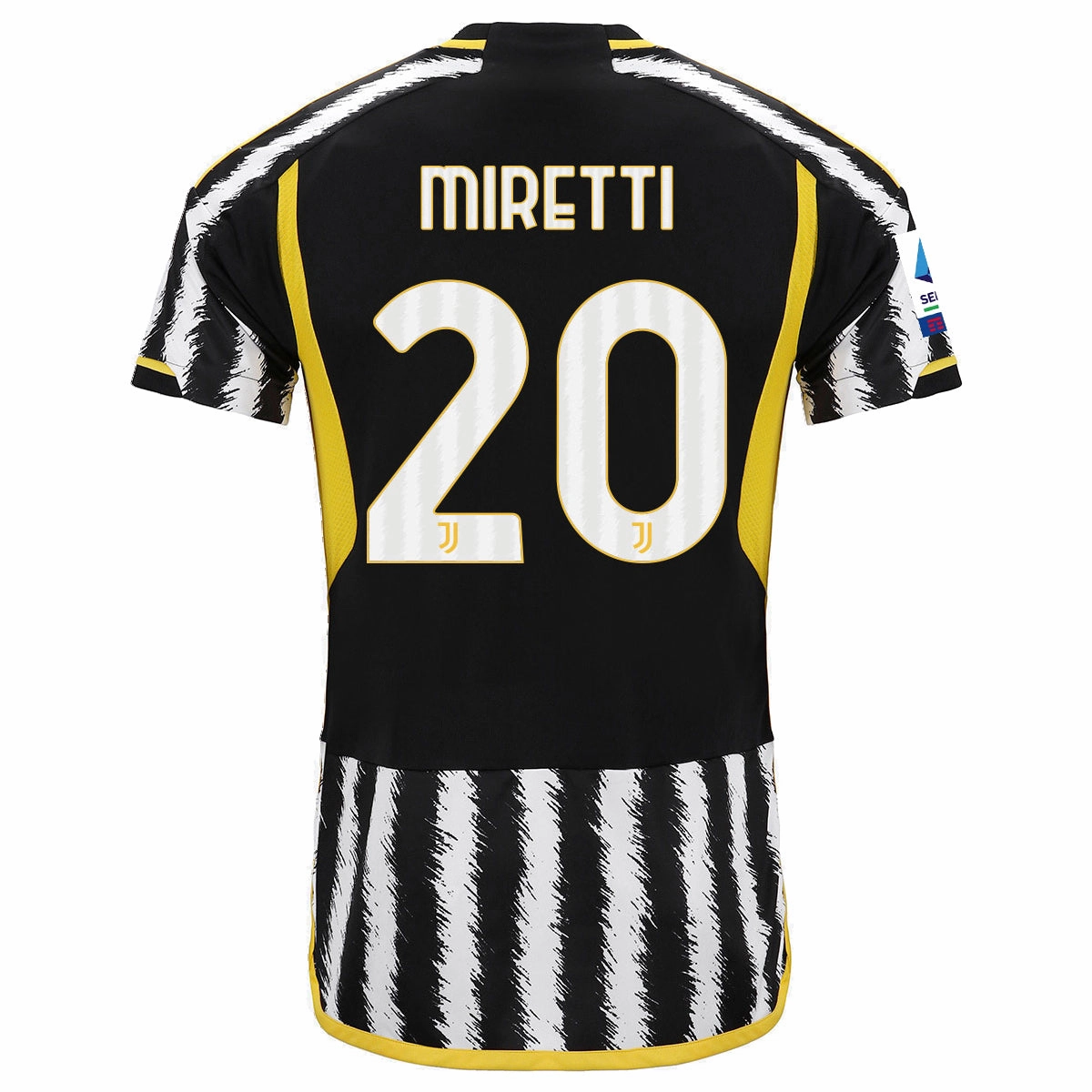 adidas Miretti Juventus Home Jersey w/ Serie A Patch 23/24 (Black/White) Layered Paneling