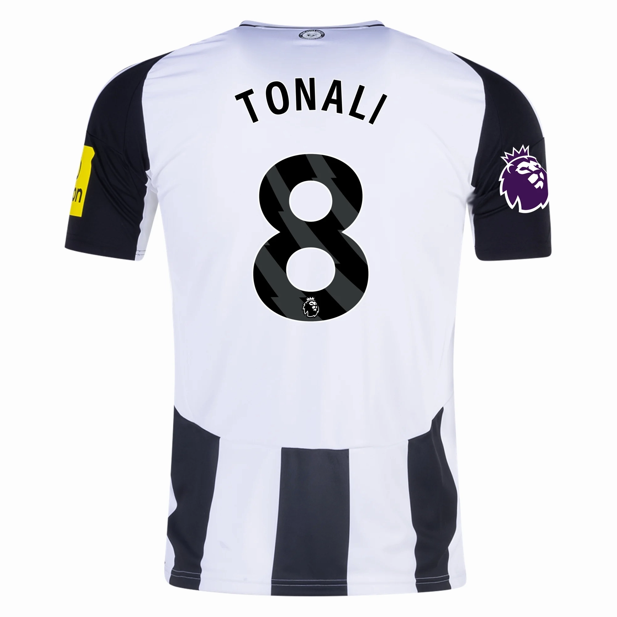 adidas Newcastle United Sandro Tonali Home Jersey w/ EPL Patch 24/25 (Black/White) Anti Pilling Construction