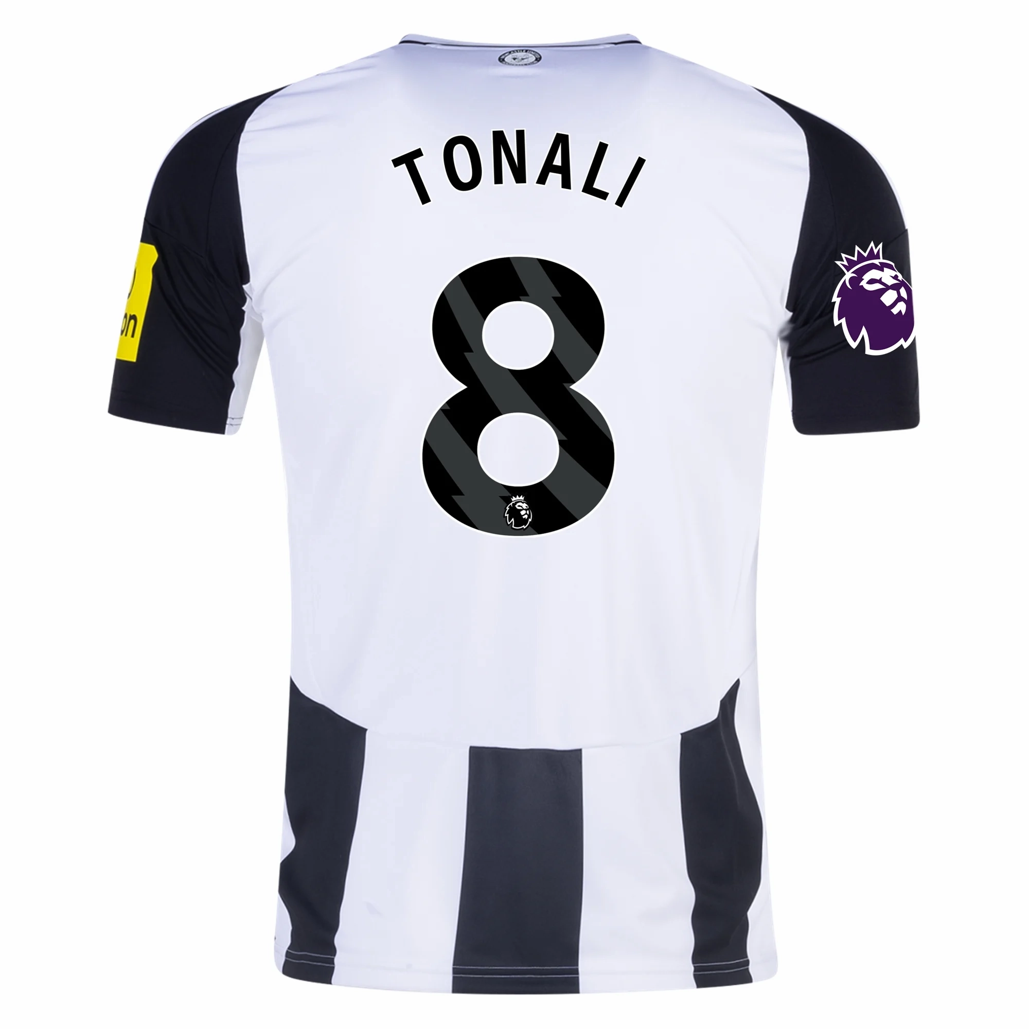 adidas Newcastle United Sandro Tonali Home Jersey w/ EPL Patch 24/25 (Black/White) Biodegradable Synthetic Fibers Reinforced Hems
