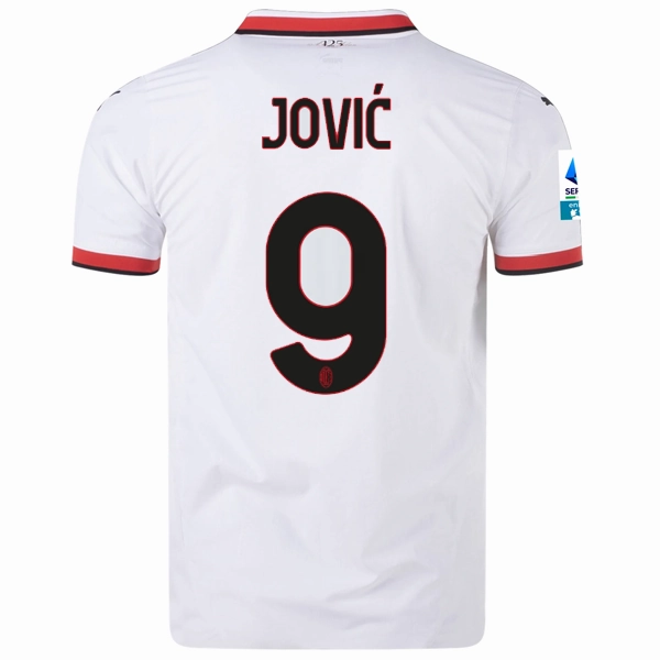 Layer Comfort Raglan Sleeve Integration Puma AC Milan Authentic Luka Jovi? Away Jersey w/ Series A Patch 24/25 (Puma White)