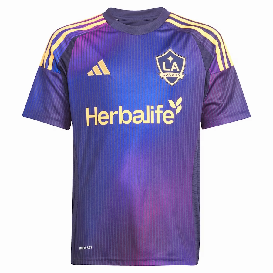 adidas Youth LA Galaxy Marco Reus Away Jersey 25/26 (Purple) Pre Shrunk Fabric