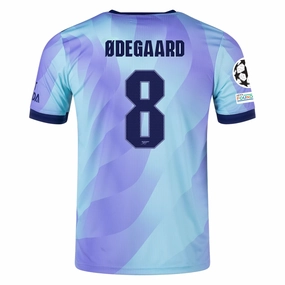 Quick Release Ventilation adidas Arsenal Authentic Martin ?degaard Third Jersey w/ Champions League Patches 24/25 (Clear Aqua/Light Flash Purple)