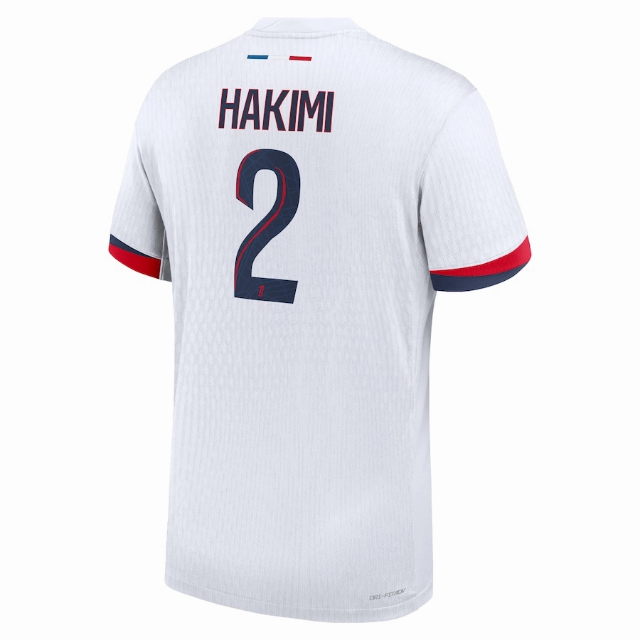 Nike Paris Saint-Germain Authentic Achraf Hakimi Away Jersey 24/25 (White/Midnight Navy) Soft Surface