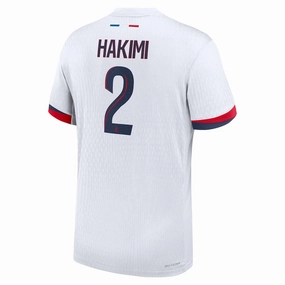 Nike Paris Saint-Germain Authentic Achraf Hakimi Away Jersey 24/25 (White/Midnight Navy) Soft Surface