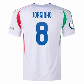 Moisture Lock Reservoir adidas Italy Jorginho Away Jersey w/ Euro 2024 Patches 24/25 (Blue)