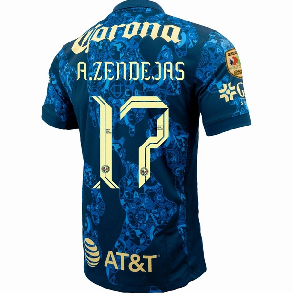 Athletic Day Nike Club America Alejandro Zendejas Away Jersey w/ Liga MX C24 Patch 24/25 (Valerian Blue/Lemon Chiffon)