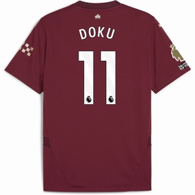 Dynamic Fit Engineering Breathable knit Puma Manchester City Jeremy Doku Third Jersey w/ EPL   No Room For Racism   Club World Cup Patches24/25 (Dark Jasper)