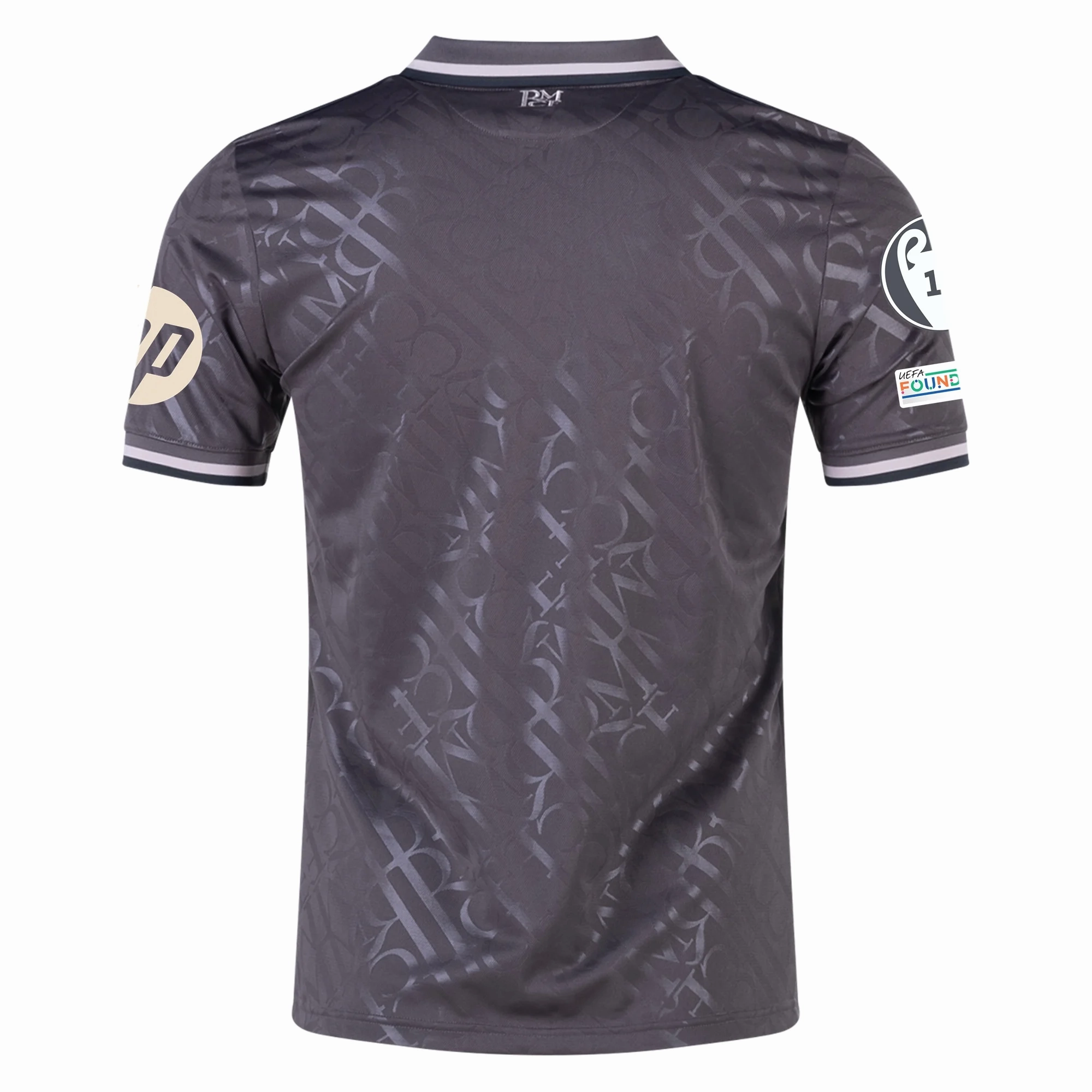adidas Real Madrid Third Jersey w/ Champions League Patches   HP Sponsor 24/25 (Charcoal) Reinforced Hem Structure Cool Fit