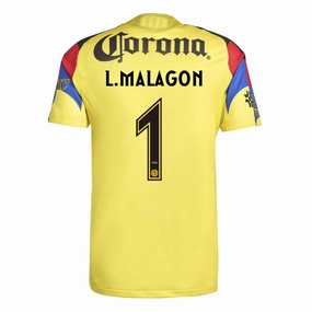 adidas L. Malagon Men's Club America 25/26 Authentic Home Jersey (Yellow) Tear Resistant Construction