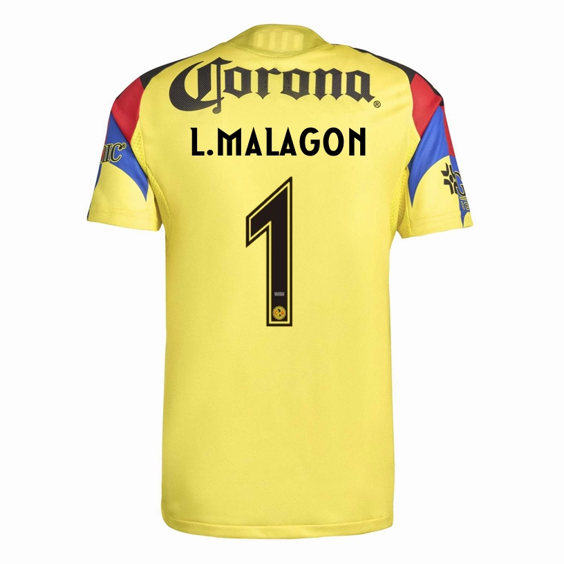 adidas L. Malagon Men's Club America 25/26 Authentic Home Jersey (Yellow) Tear Resistant Construction