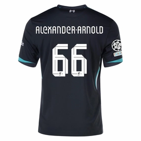 Slim Profile Durable Material Nike Liverpool Trent Alexander-Arnold Away Jersey w/ Champions League Patches 24/25 (Night Forest/Washed Teal)