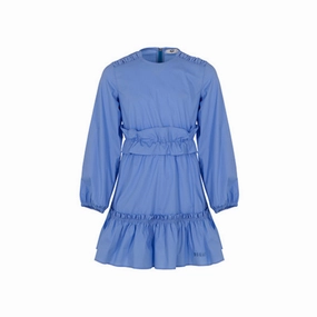 MSGM POPLIN DRESS, SKY Statement-Print