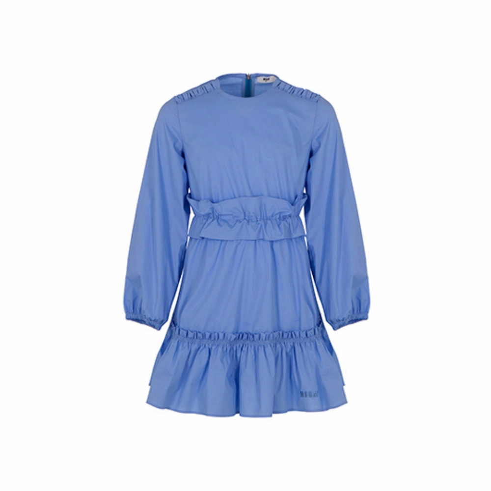MSGM POPLIN DRESS, SKY Coastal Soft Casual Look