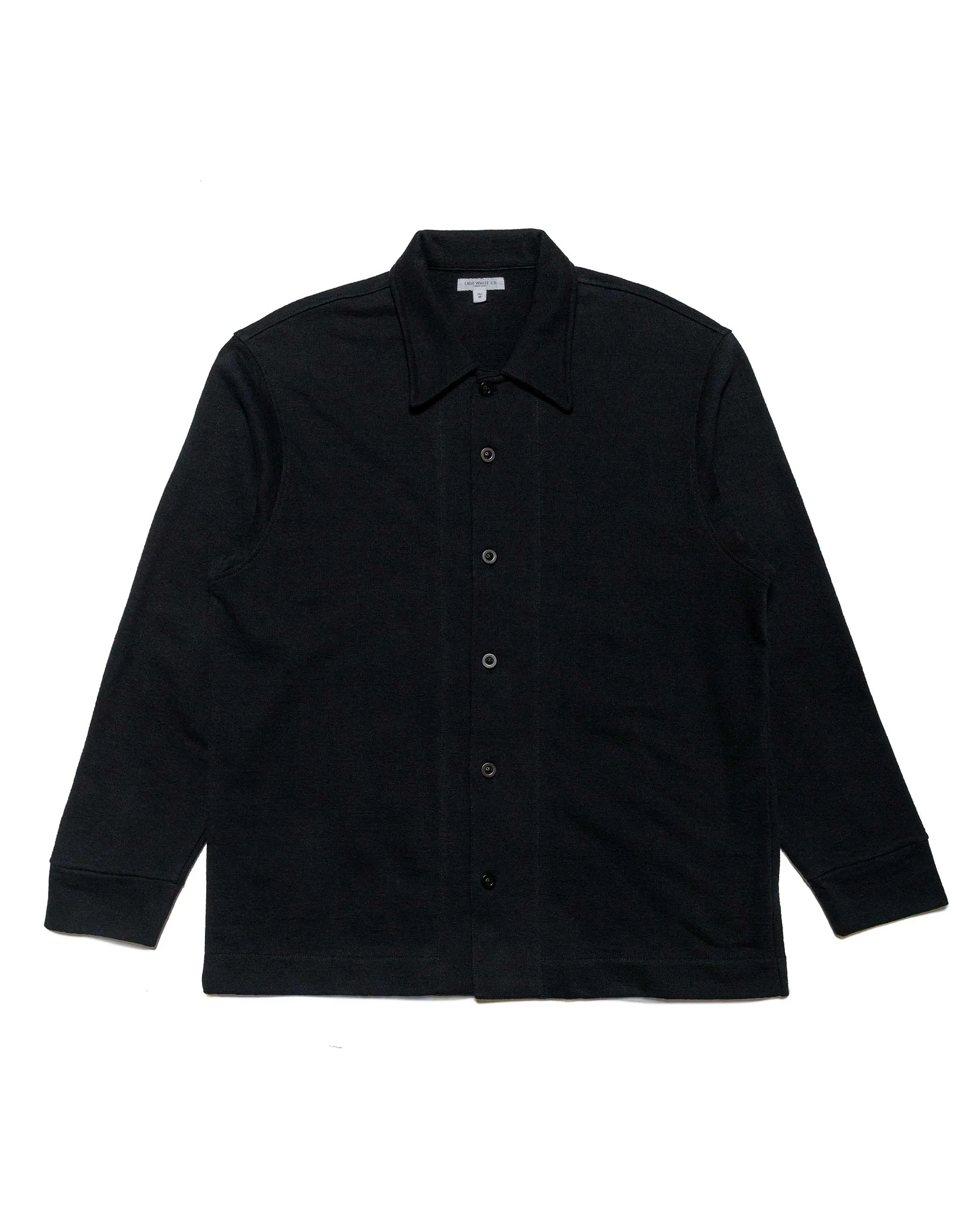 Lady White Co. Francisco Button Down Black Stretch Fabric Flexible Placket Structure