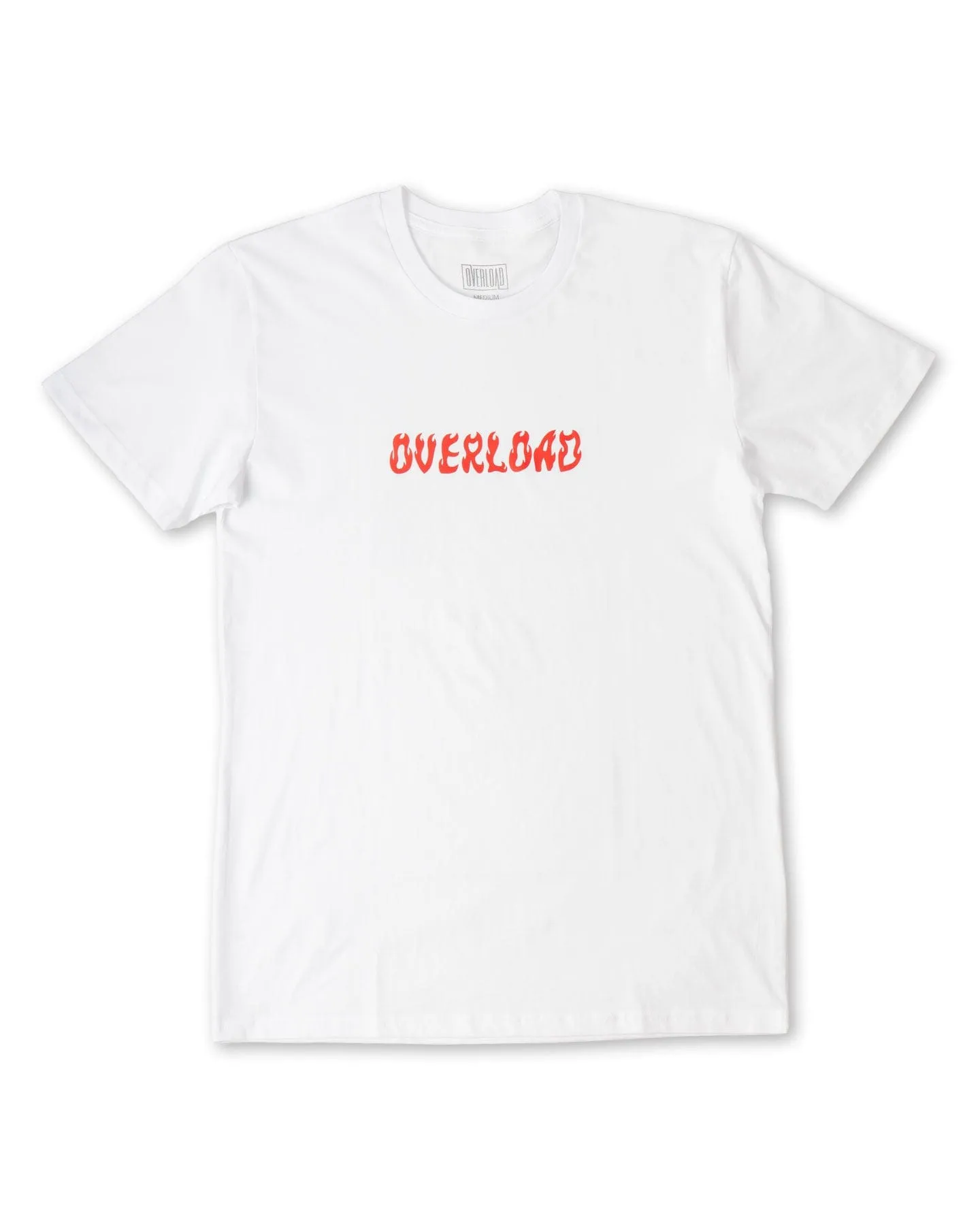 Overload World On Fire Tee - White / Red StretchableMaterial