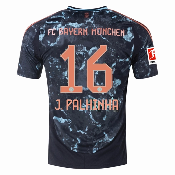 adidas Bayern Munich Jo?o Palhinha Away Jersey w/ Bundesliga Patch 24/25 (Black/Copper/Blue) Walk Friendly