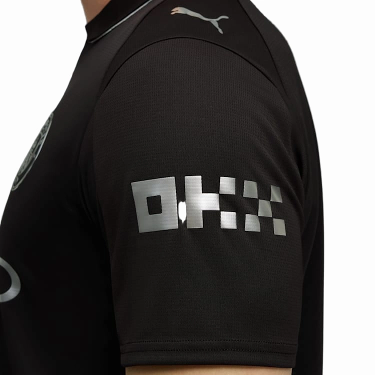 Puma Bobb Men's Manchester City Away Jersey 25/26 w/ NRFR   EPL Patches (Puma Black) Low Profile Drop Shoulder Studio Wear