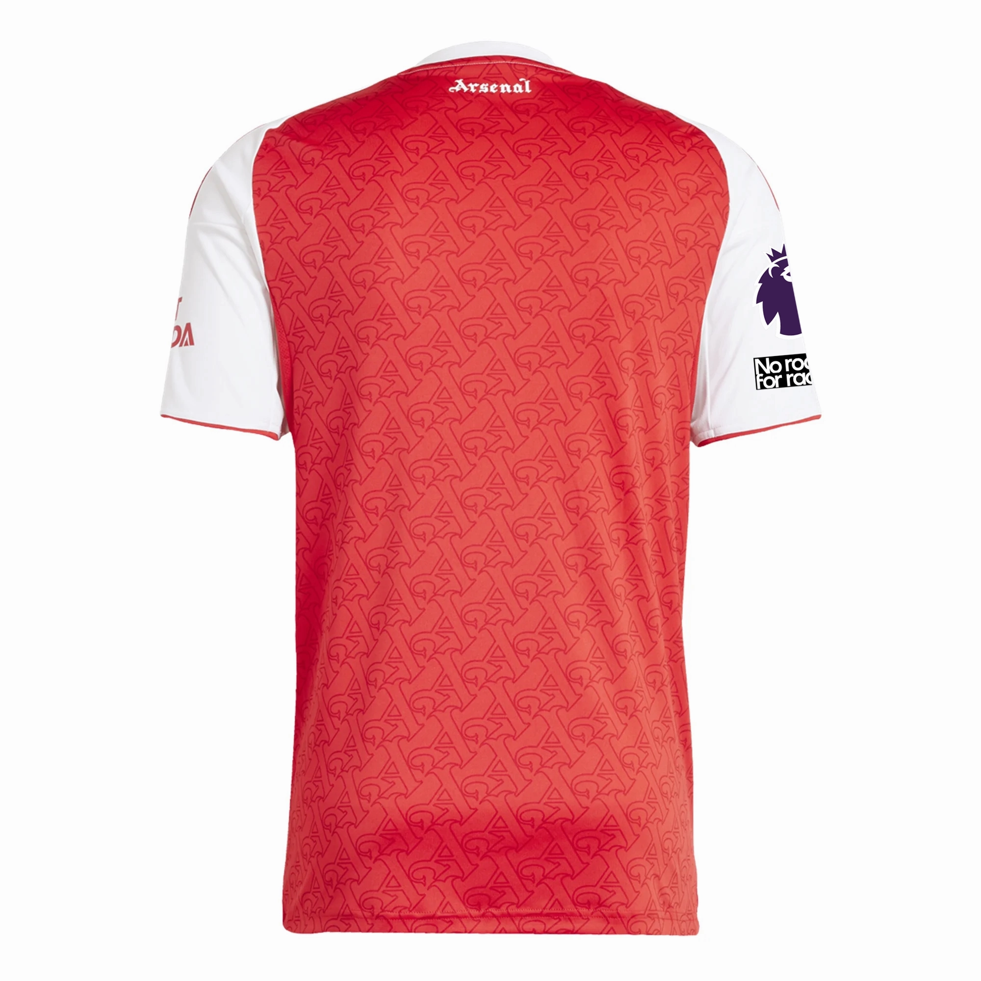 adidas Arsenal Home Jersey w/ EPL   No Room For Racism Patches 25/26 (Better Scarlet/White) Unstructured Silhouette Flatlock stitching
