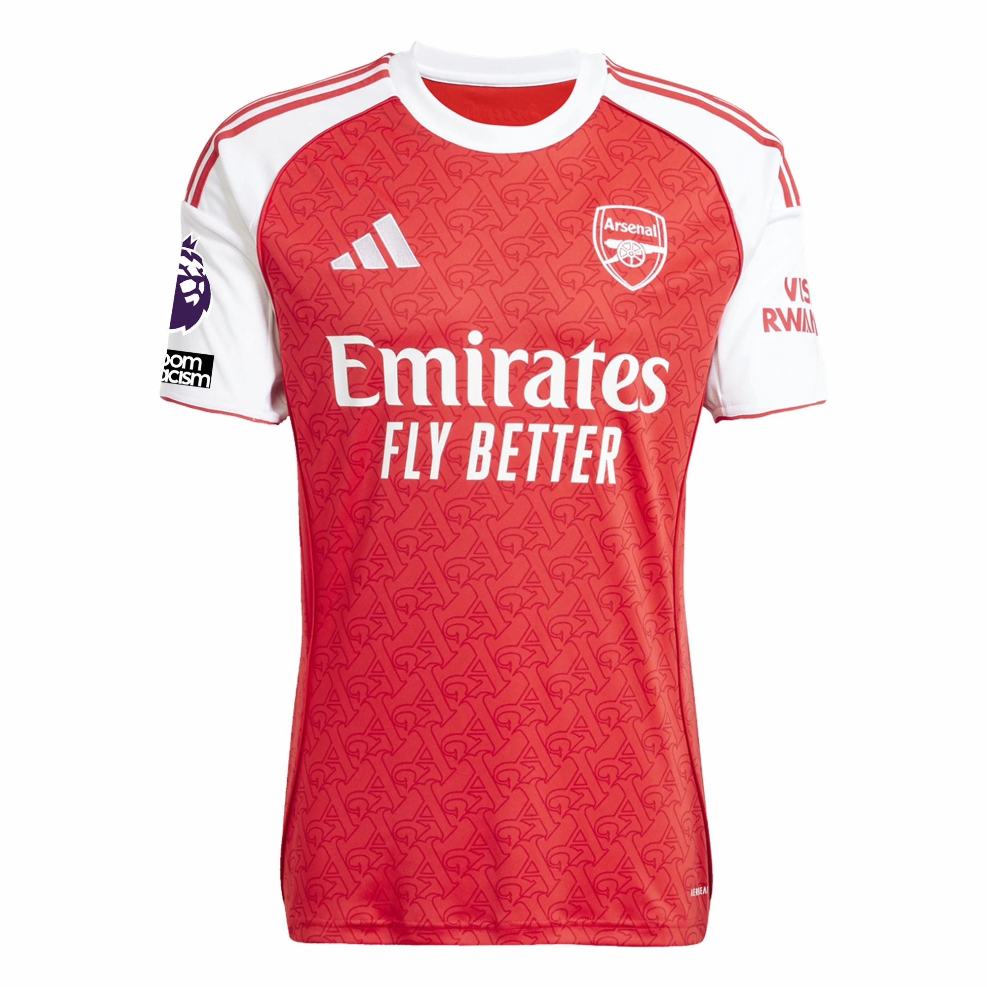 Odor Resistant Finish adidas Arsenal Home Jersey w/ EPL   No Room For Racism Patches 25/26 (Better Scarlet/White)