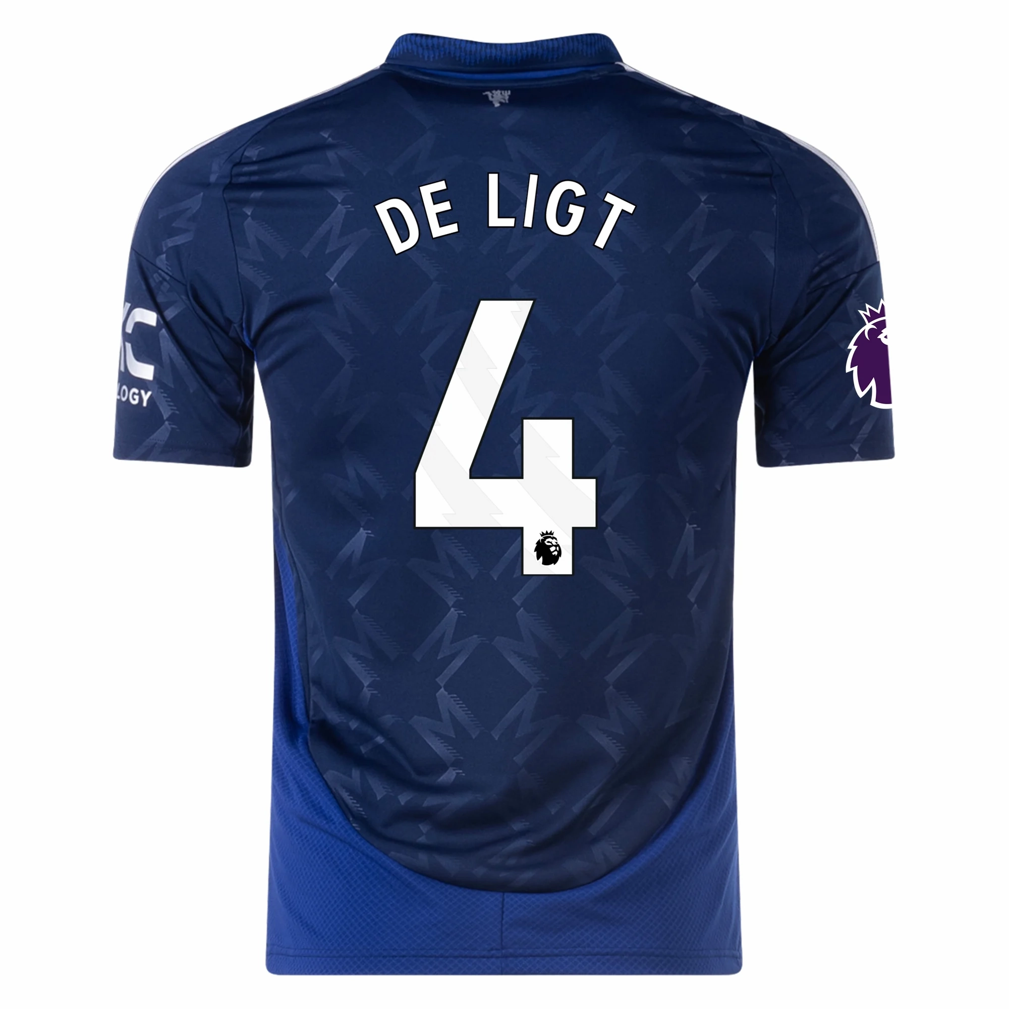 Flatlock Seam Finish adidas Manchester United Matthijs de Ligt Away Jersey w/ EPL Patch 24/25 (Night Indigo)