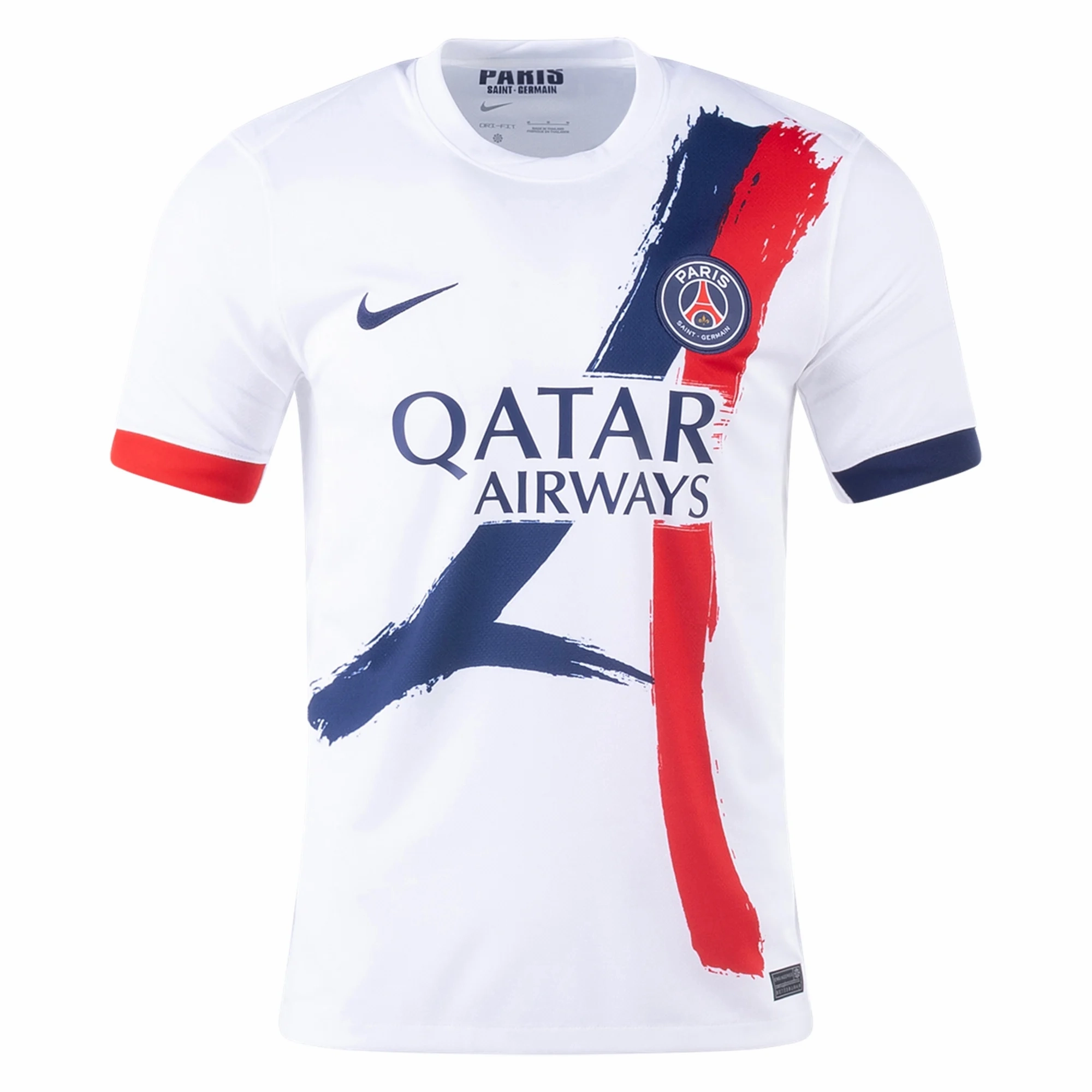 Slub Textured Surface Nike Paris Saint-Germain Presnel Kimpembe Away Jersey 24/25 (White/Midnight Navy)