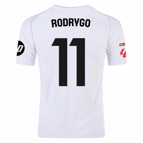 adidas Rodrygo Real Madrid Authentic Home Jersey w/ La Liga Patches 24/25 (White/Black) Strong Fabric