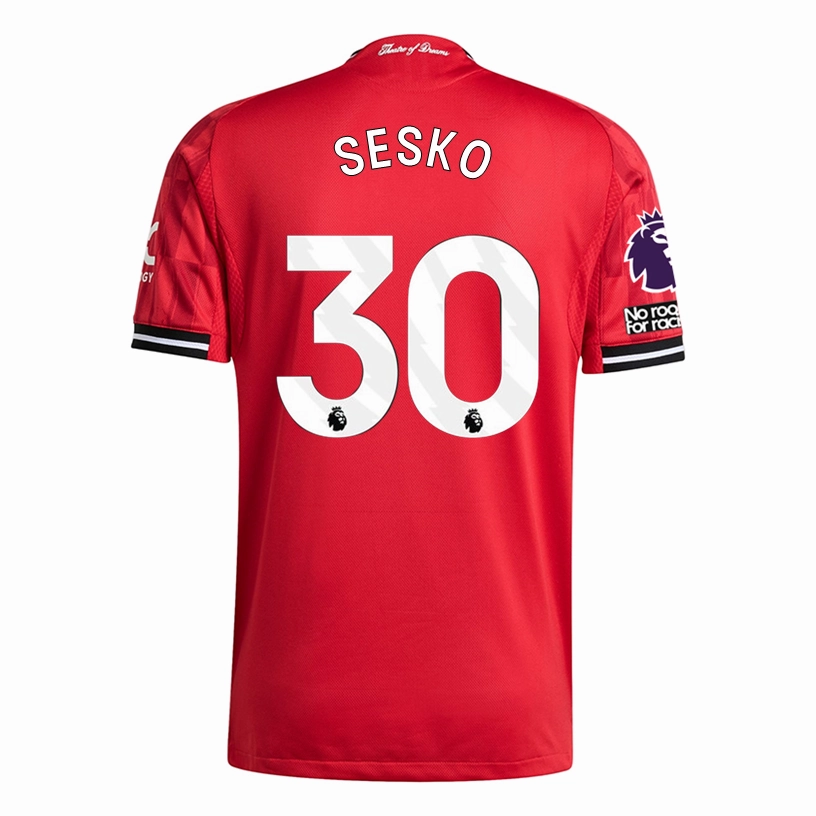 adidas Sesko Men's Manchester United Authentic Home Jersey 25/26 w/ NRFR   EPL Patch (Red) Training session Power Comfort