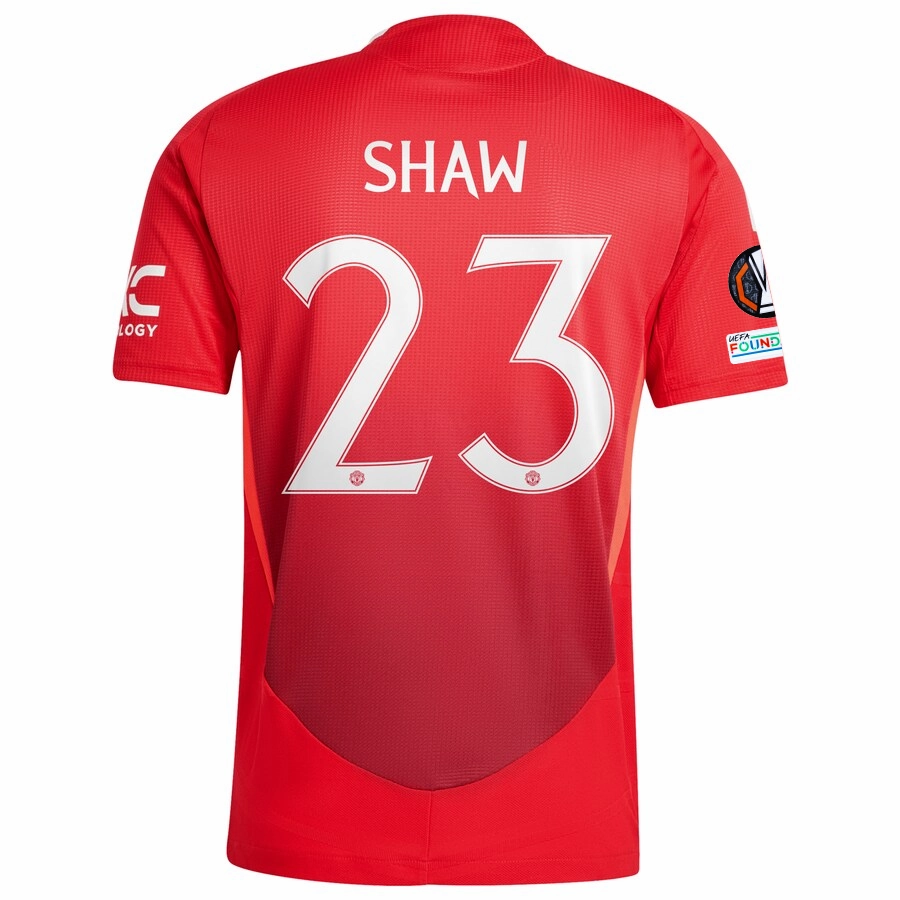 All Around Fit adidas Manchester United Authentic Luke Shaw Home Jersey w/ Europa League Patches 24/25 (MUFC Red/Bright Red)