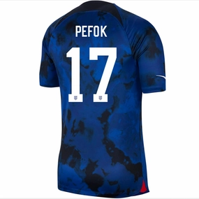 Tagless Label Design Street Edge Nike United States Jordan Pefok Authentic Match Away Jersey 22/23 (Bright Blue/White)