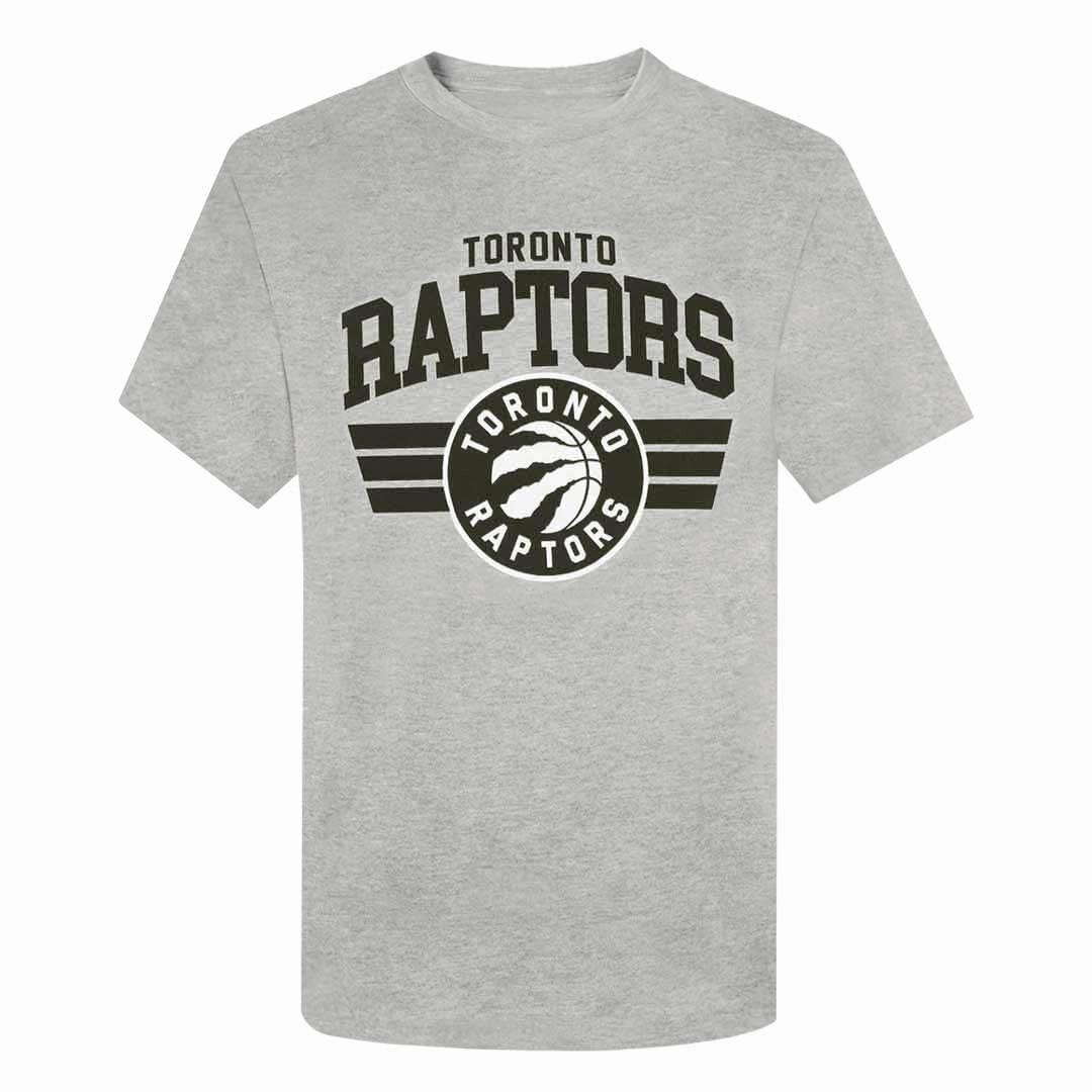 NBA - Men's Toronto Raptors Stripes Short Sleeve T-Shirt (NAXA09HMSC3A1PB 06GRH) Color Blocked Low Profile Drop Shoulder