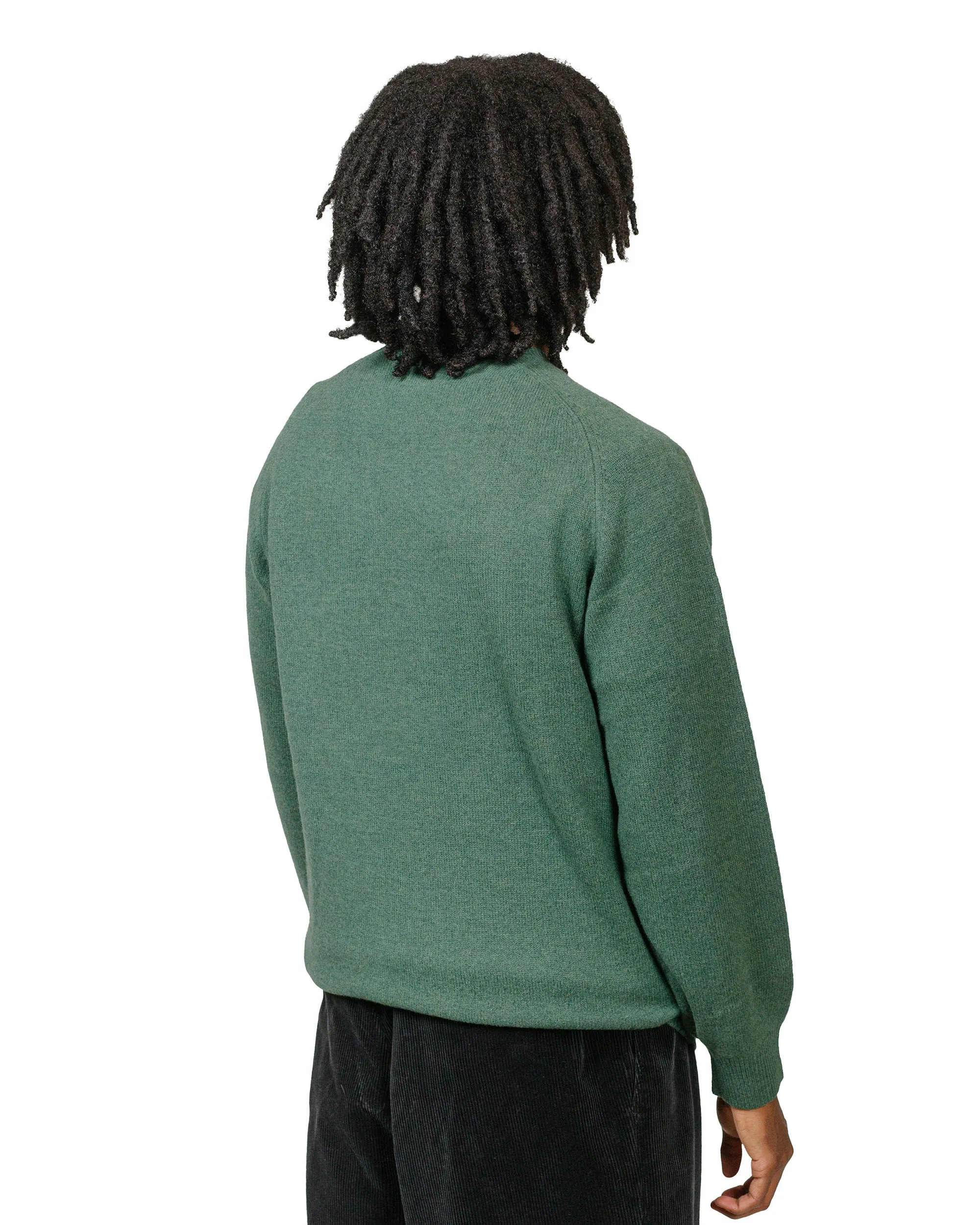 product satin lining luxury Beams Plus Crew 9G Green