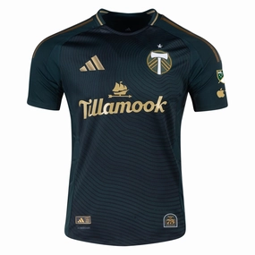 Flex Performance adidas Portland Timbers Authentic Home Jersey w/ MLS & Apple Patch 25/26 (Green/Gold)