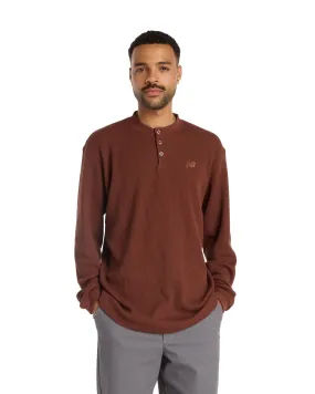 MoistureControl Fabric Reinforced Stress Points New Balance Numeric Waffle Knit LS Henley - Rich Oak