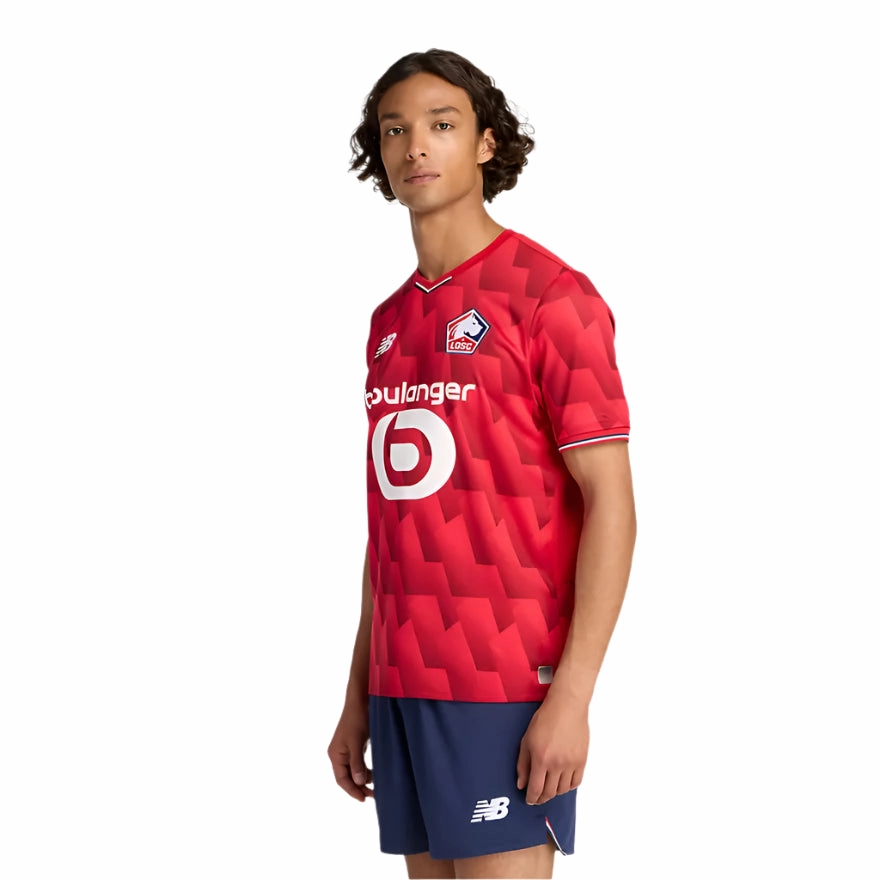 Lightweight Thermal Regulation Recycled Material Blend New Balance Men's Lille OSC Home Jersey 25/26 (Red)