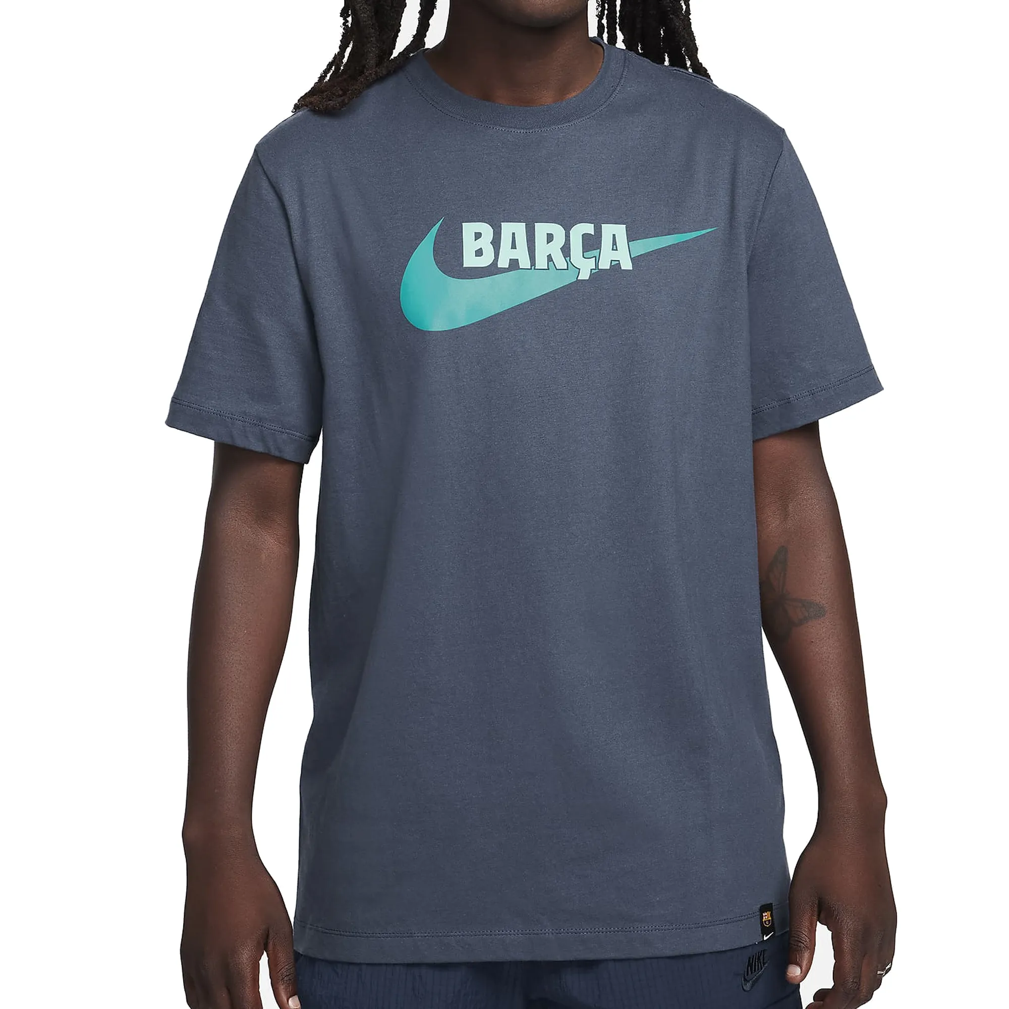 Nike Barcelona Swoosh T-Shirt 23/24 (Thunder Blue) Breathable Look Reinforced Hemline