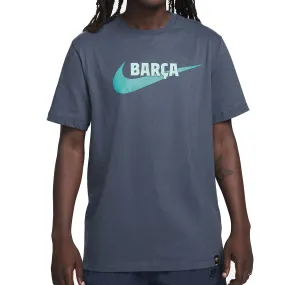 Nike Barcelona Swoosh T-Shirt 23/24 (Thunder Blue) Breathable Look Reinforced Hemline