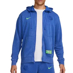 Concert wear Nike Barcelona Third French Terry Full Zip Hoodie 24/25 (Hyper Royal/Lime Blast)