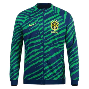 Nike Brazil Anthem Academy Pro Jacket (Coastal Blue/Light Green Spark) Dynamic Performance Seamless construction