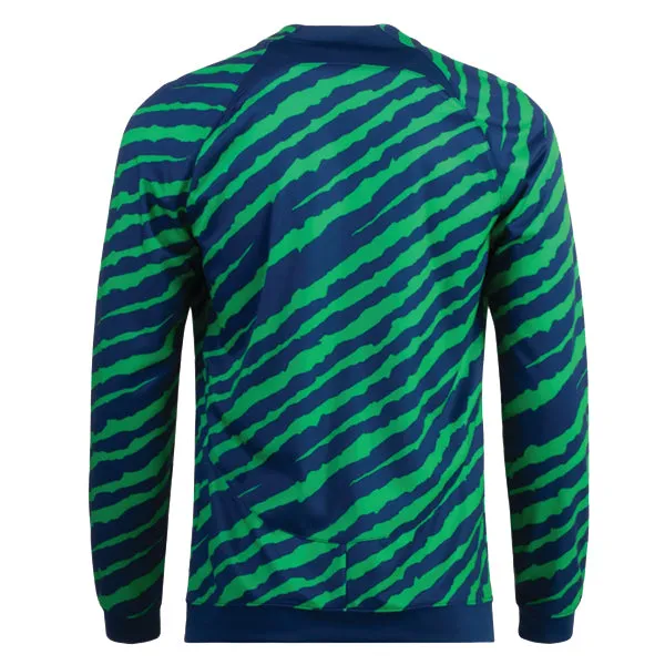 Reinforced Hemlines Nike Brazil Anthem Academy Pro Jacket (Coastal Blue/Light Green Spark)