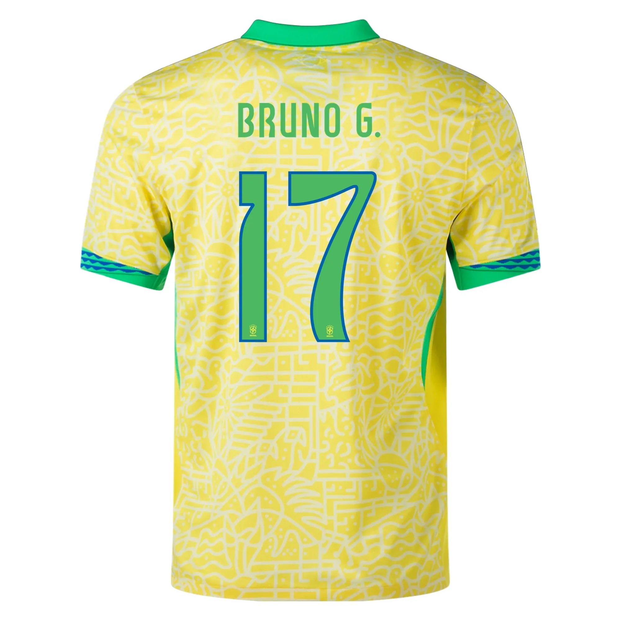 Nike Brazil Authentic Bruno Guimar?es Home Jersey 24/25 (Dynamic Yellow/Lemon Chiffon/Green Spark) Streetwear Style Colorfast Dye Methods