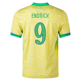 Lockstitch Detailing Friction Resistant Coating Nike Brazil Authentic Endrick Home Jersey 24/25 (Dynamic Yellow/Lemon Chiffon/Green Spark)