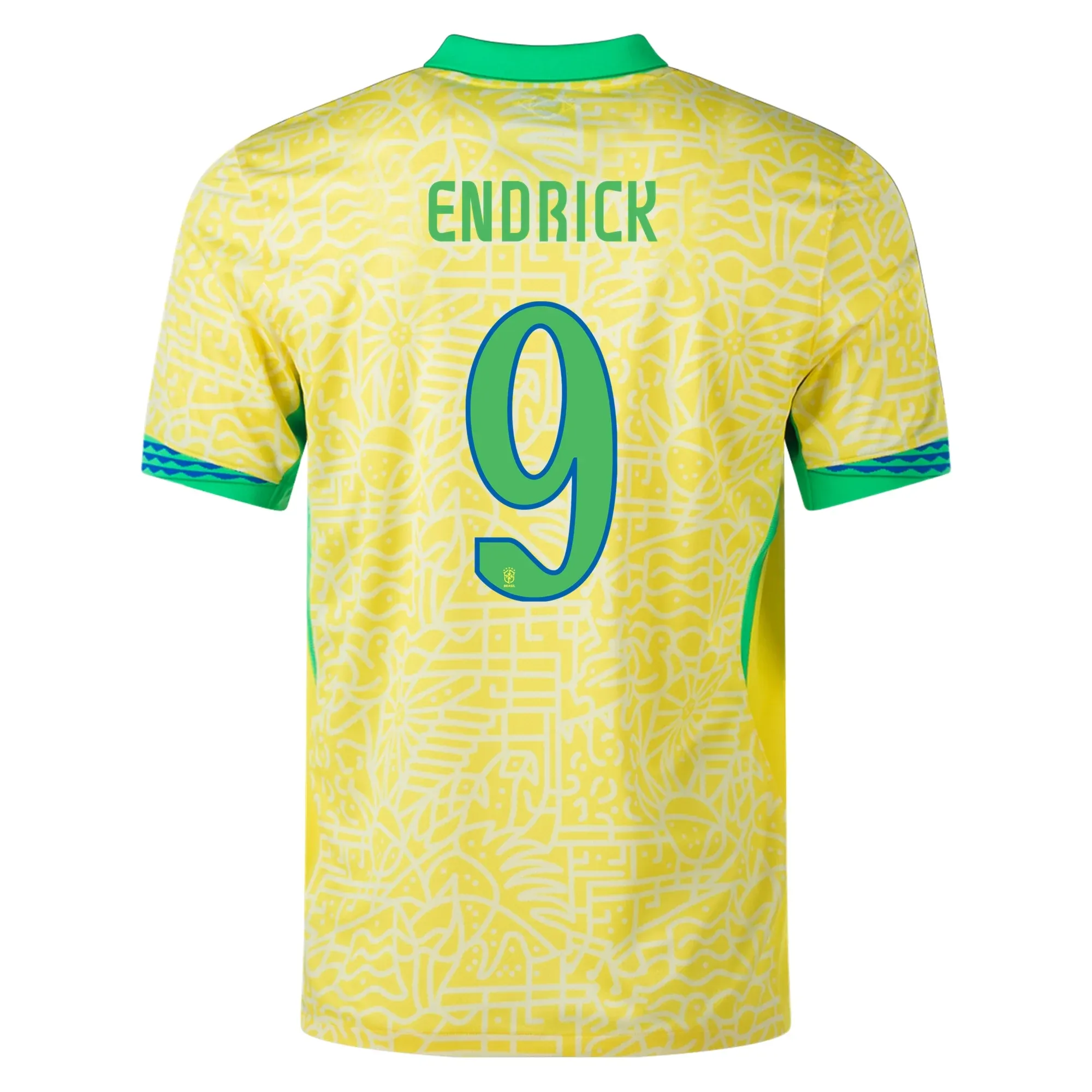 Lockstitch Detailing Friction Resistant Coating Nike Brazil Authentic Endrick Home Jersey 24/25 (Dynamic Yellow/Lemon Chiffon/Green Spark)