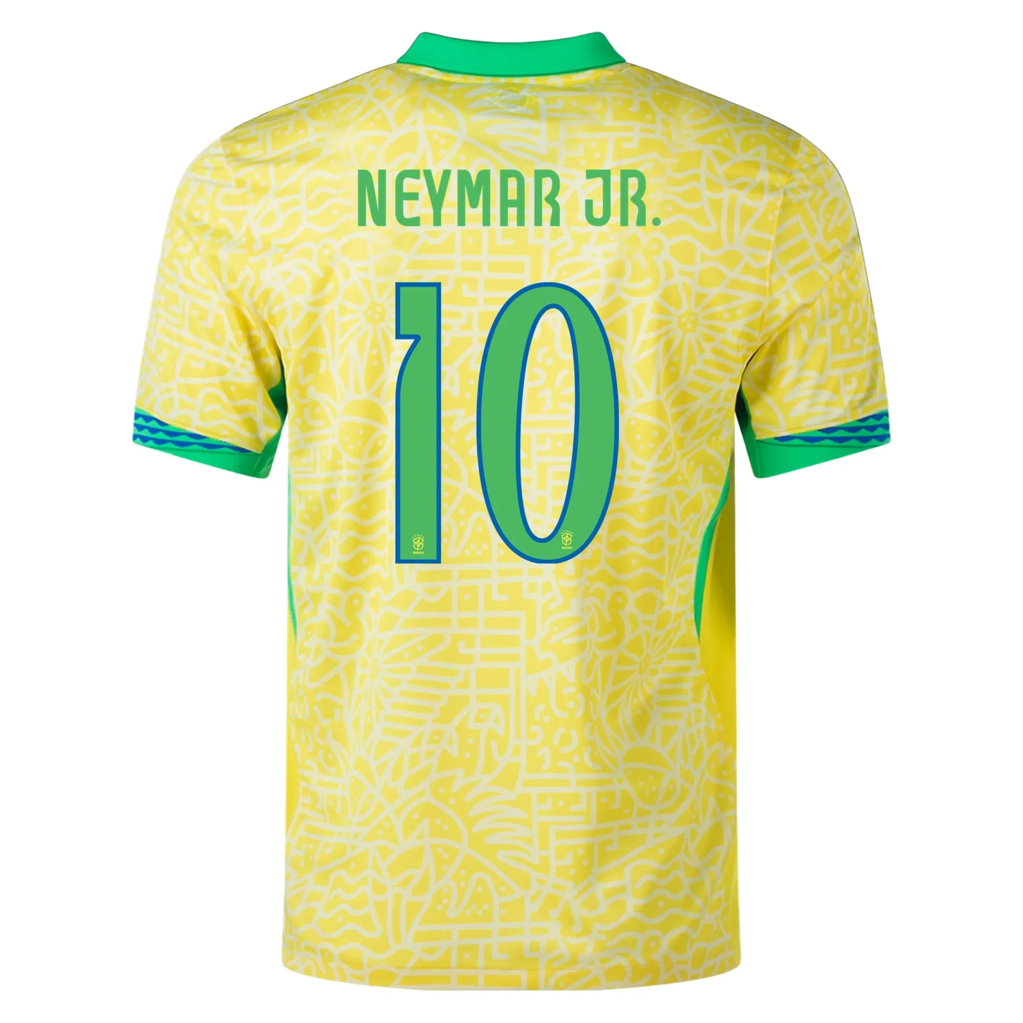 Abrasion Resistant Surface Anti Pilling Process Nike Brazil Authentic Neymar Jr. Home Jersey 24/25 (Dynamic Yellow/Lemon Chiffon/Green Spark)