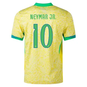 Abrasion Resistant Surface Anti Pilling Process Nike Brazil Authentic Neymar Jr. Home Jersey 24/25 (Dynamic Yellow/Lemon Chiffon/Green Spark)