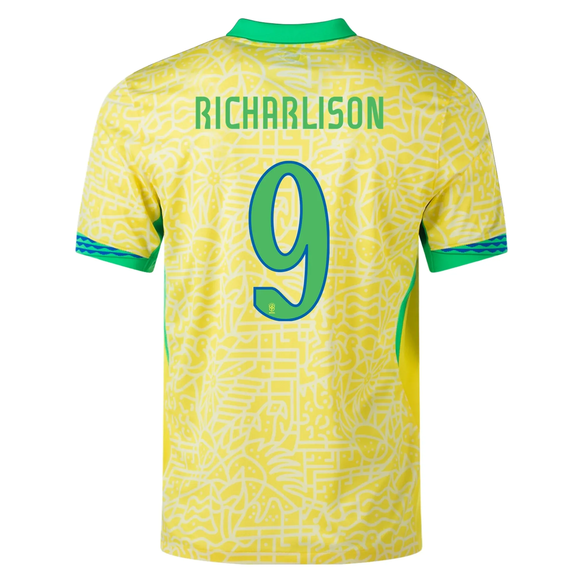 Performance Driven Design Moisture Control Lining Nike Brazil Authentic Richarlison Home Jersey 24/25 (Dynamic Yellow/Lemon Chiffon/Green Spark)