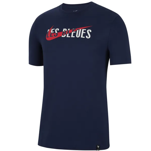 Nike France Swoosh T-Shirt (Midnight Navy/Red) Cozy Touch Water Based Ink