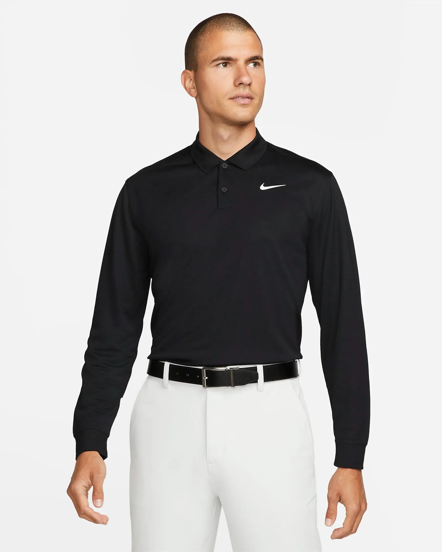 FlexibleElasticity Nike Golf "Dri-FIT Victory Long-Sleeve Polo" M - Black